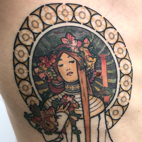 Intuitive Tattoo Art by Female New York Tattoo Artist Amanda Marie  Tattoo that is an art reproduction by Amanda Marie at ace of wands private tattoo studio in San Pedro Los Angeles California