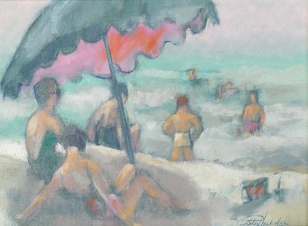 untitled (beach scene, under umbrella)