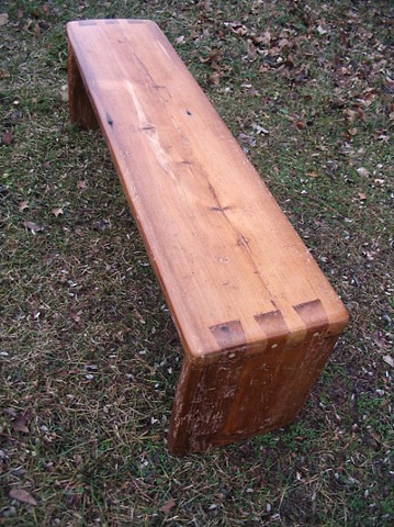 reclaimed lumber wood furniture bench dovetail