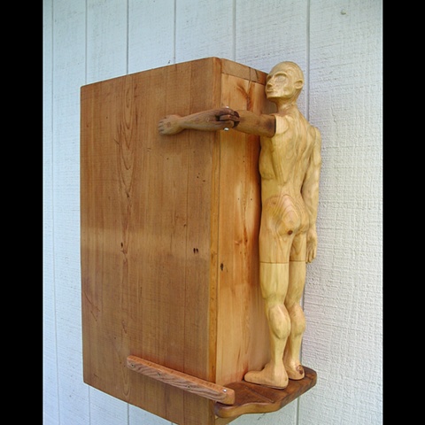 sculpture cabinet figure custom wall wood carved