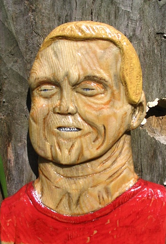 relief carving wood face portrait sculpture