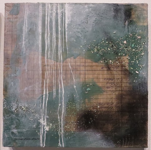 Mixed media encaustic painting with oil paint of Eastern State Penitentiary in Philadelphia, PA by Crystala Armagost