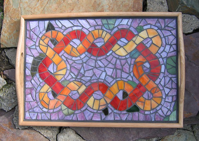 Celtic knot Mosaic tea tray