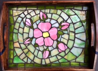 stained-glass wild roses 