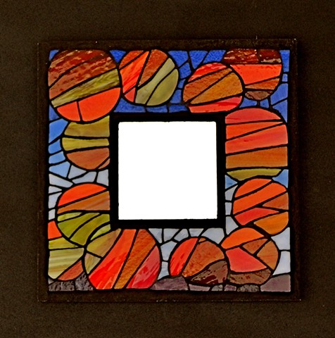 An abstract design on a mirror frame