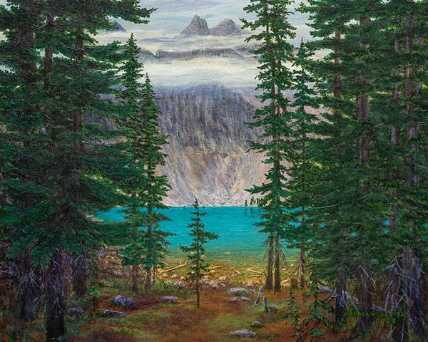 Banff National Park, Landscape Paintings, Lake Agnes, Lake Louise, Rocky Mountains, Canada