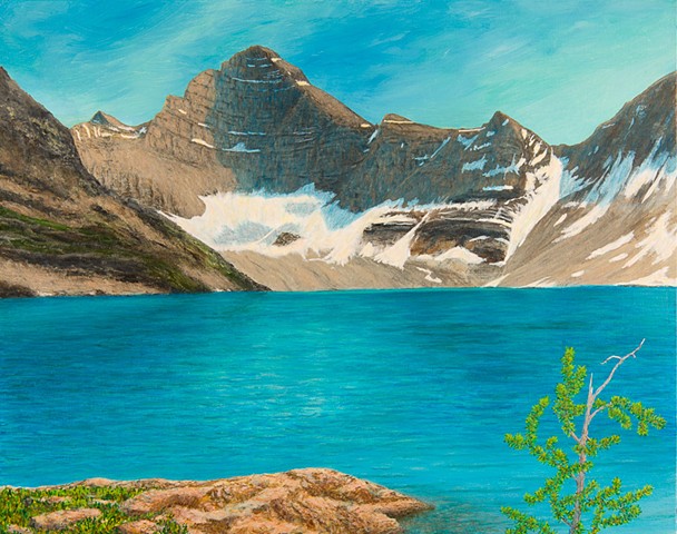 Lake McArthur, Mt Biddel, Yoho National Park, B.C., landscape painting, Rocky Mountains