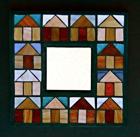 quilt stained glass mosaic mirror