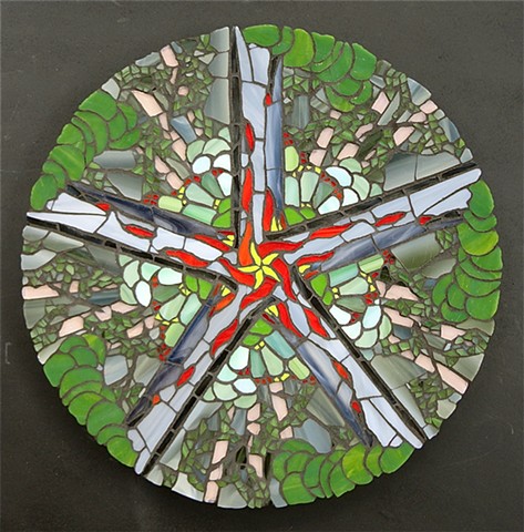 stained glass mosaic mandala art