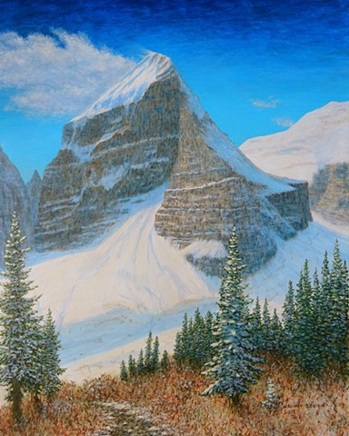 Mount LeFroy, Banff National Park, Lake Louise, Plain of Six Glaciers Tea House, Art Painting in Banff National Park