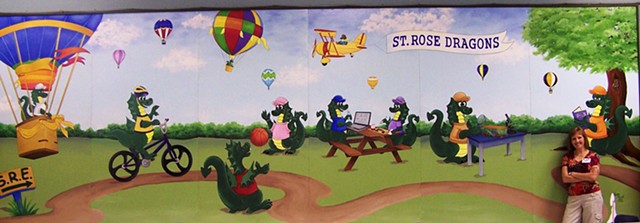 Acrylic wall mural for an elementary school