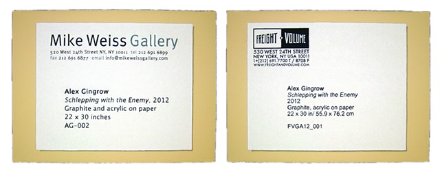 Schlepping with the Enemy Diptych (Freight+Volume and Mike Weiss)