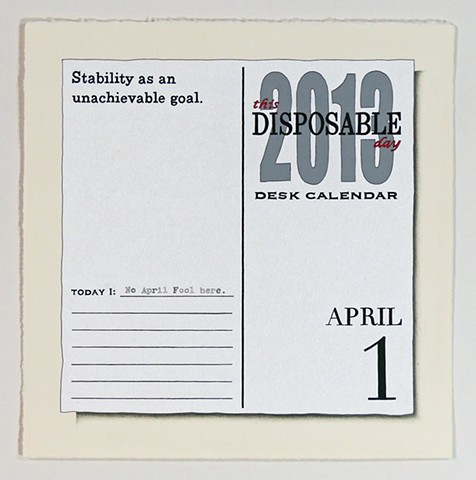 This Disposable Day Desk Calendar (April)