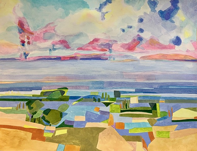 Leelanau county's rolling countryside, Abstract Landscape painting