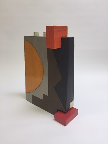 Multi-Colored Architectural Vase w/ Moving Piece (view 2)