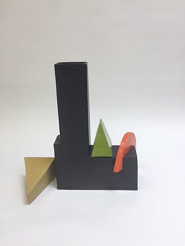 Black Architectural Vase w/ Moving Pieces (view 3)