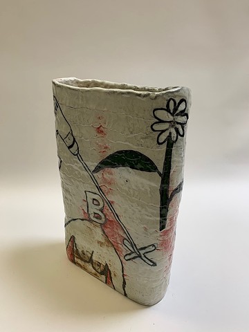 Tall Coiled Vase w/ Drawings (view 4)