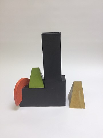 Black Architectural Vase w/ Moving Pieces (view 2)