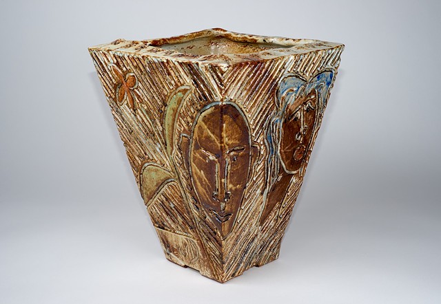 Extra Large Flower Pot w/ Carvings