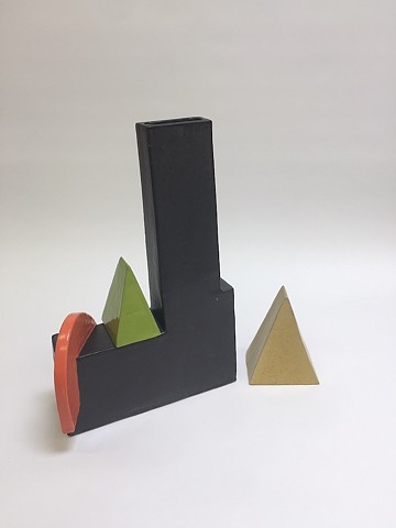 Black Architectural Vase w/ Moving Pieces (view 1)