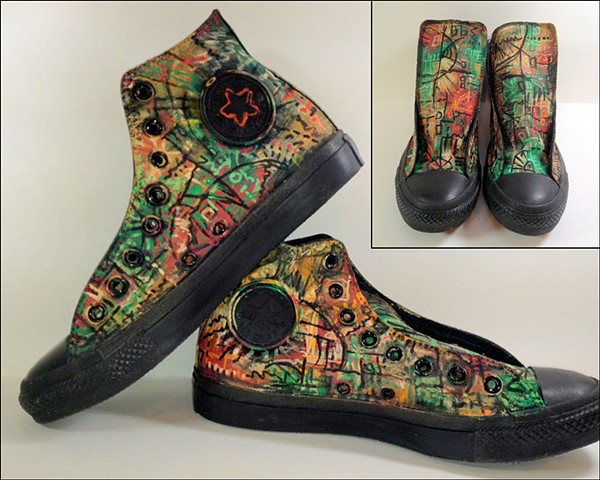 Inspired by "Annabelle Lost," painted shoes by Eileen Murray, custom created