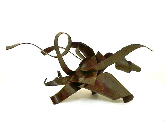 SCULPTURE, STEEL, FORGED, ABSTRACT