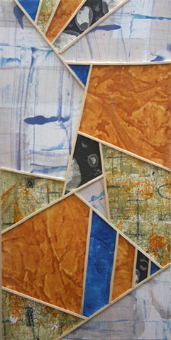 encaustic monotype collage oil cold wax paper geometric abstract