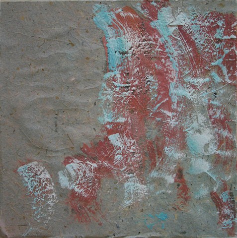 Encaustic painting and paper handmade by the artist