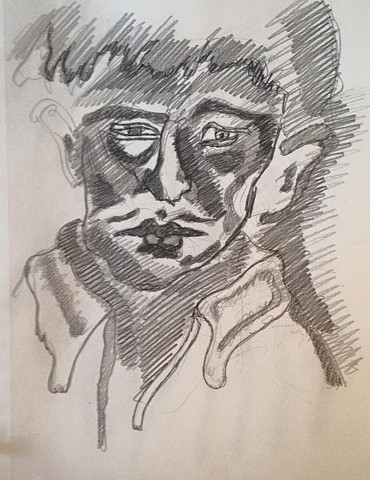 face pencil drawing a cortright devereux artist pennsylvania german expressionism deutscher expressionismus
