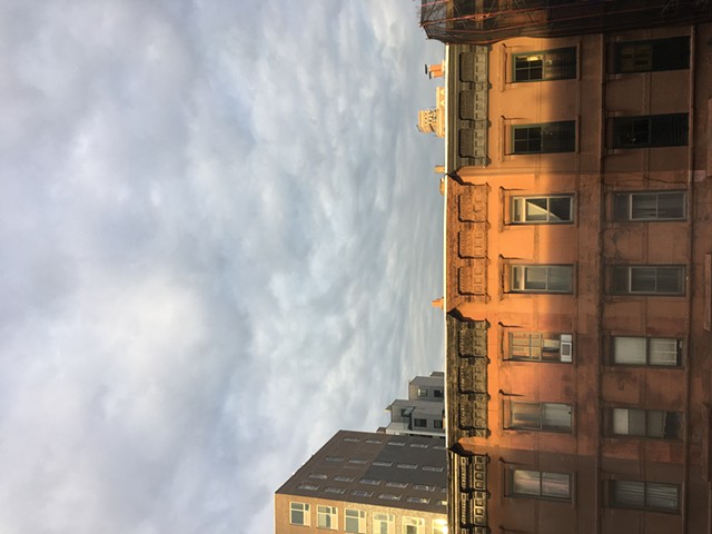 Brownstones and Cloudy Skies Harlem NYC