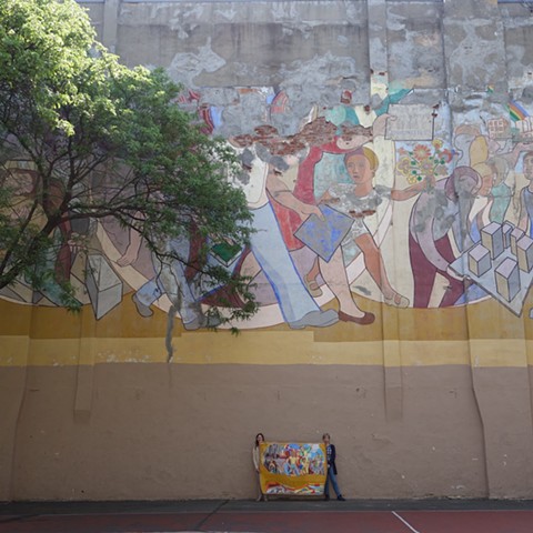 Muralist Arnold Belkin  "Against Domestic Colonialism" student of David Alfaro Siqueiros