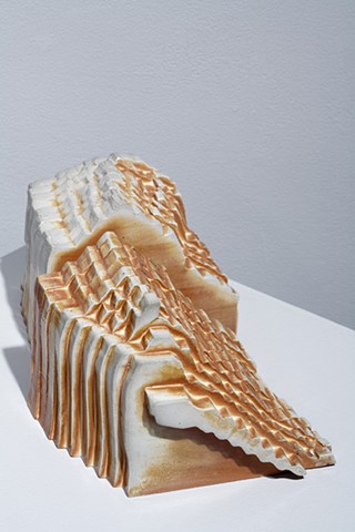 Porcelain sculpture based on fingerprint by Janet Williams