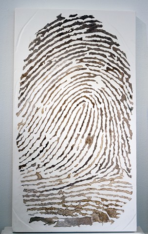 Fingerprint in mixed media 