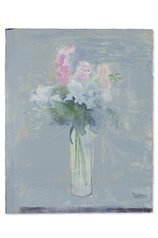 Flowers on Grey Table 