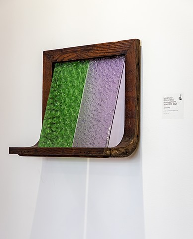 John Storey Muranese (Florentine) Arrangement, 1890-1910 2026 Hand cut heritage glass, oak 16” x 15” x7”