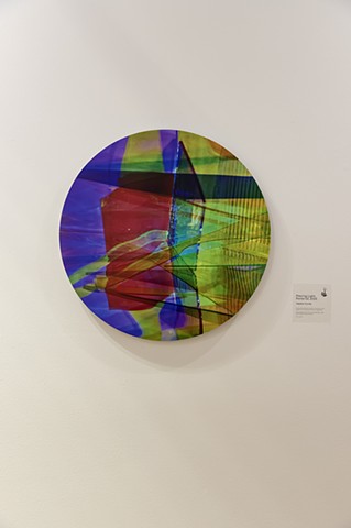 Natalie Hunter Piecing Light, Portal 02 2025 Archival pigment print on Hahnemuhle paper from layered 120mm negatives. Mounted to aluminum composite with laminate and gravity bar. 16" round