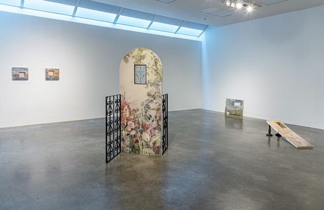 Install View for my pop-up exhibition, 'Gateway' in the UVic Visual Arts Building, September 2025