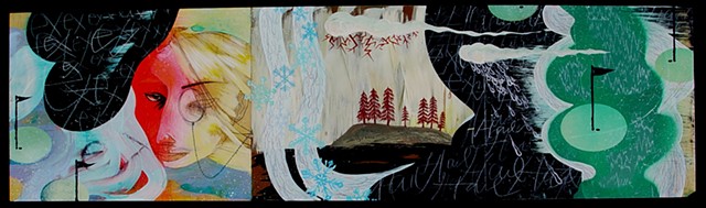 One of three panels, Winterworld triptych.
