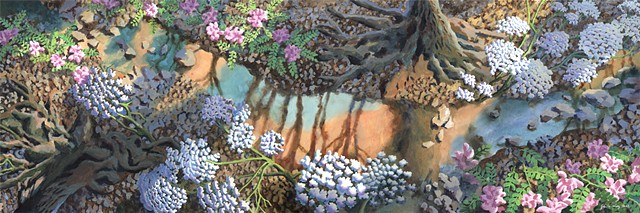 Micro-landscape acrylic painting by John Z. Wang
