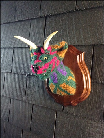 sweaty Catalope Sweater Taxidermy antlers kitty 80's cosby Lisa Frank