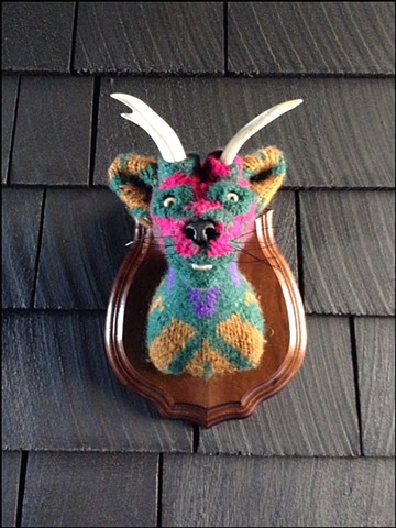 Sweaty Catalope Sweater Taxidermy antlers kitty 80's cosby 