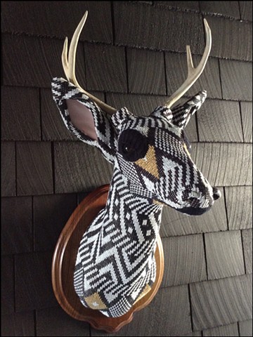 Sweater faux deer stag antler taxidermy 80's sparkle glitter geometric diane von furstenburg 