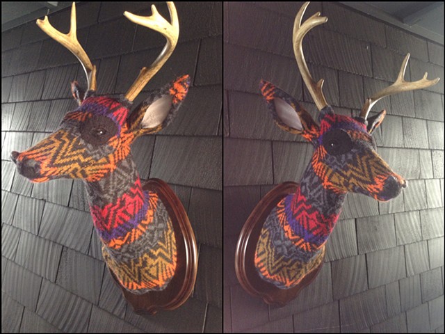 sweater faux deer stag antler taxidermy 80's benetton gothic lisa frank