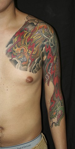 Chest and half sleeve of Chimera