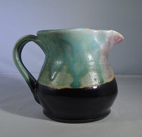 TURQUOISE AND BLACK CREAMER
