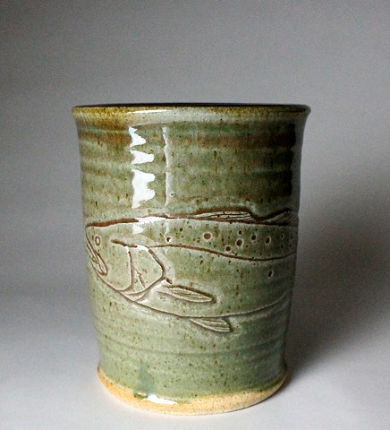 Hand Carved Speckled Trout Tumbler (b)