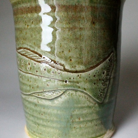 Hand Carved Speckled Trout Fish Tumbler (d)