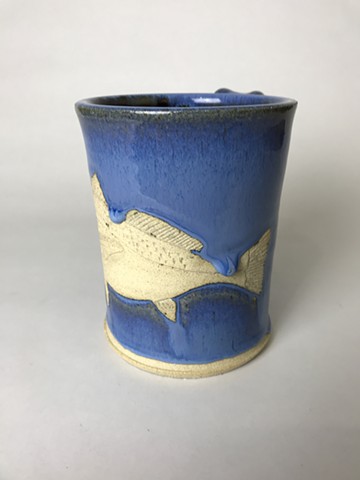 Hand Carved Black Drum Fish Mug (b)