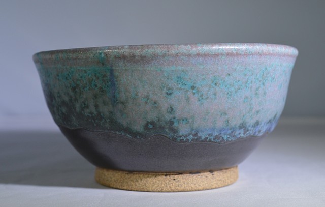 BLUE RED AND BLACK BOWL