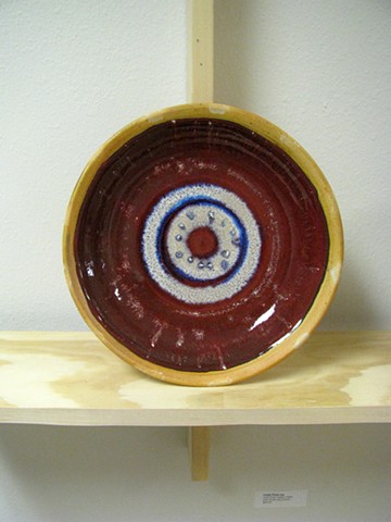 exhibition copper red soda fired plate